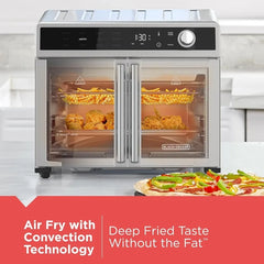 BLACK+DECKER Crisp 'N Bake Air Fryer Toaster Oven Combo, 12 in 1 Countertop Convection Oven Cooks Food Fast, Fits a Whole Pizza