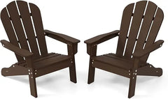 Kids Adirondack Chair Set of 2, All-Weather HDPE Patio Chair with Armrests, Fire Pit Chair for Kids Ages 3-8, Outdoor Ki