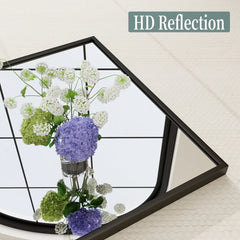 38"x26" Rectangular Bathroom Wall Mirror with Metal Frame, Black
