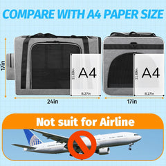 Cat Carrier with Litter Box Medium Large Cat Collapsible Soft Sided Pet Carrier for Car Travel with Lockable Safety Zippers