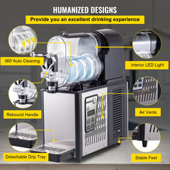 SucceBuy 3/6L 1/2 Jar Commercial Slushie Machine Slush Maker Frozen Drink Dispenser Juice Smoothie Granita Vending Machine