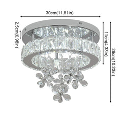 Crystal Chandelier Chrome Ceiling Lamps Led Flush Mount Stainless Steel Fixture Aisle Light Lustre Dining Room Living Room Decor