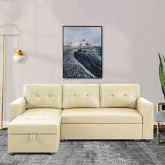 Sleeper Sectional Sofa with Convertible Sofa Bed & Storage Chaise