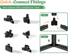 Greenhouse with Quick-Connect Fittings, Walk-in Greenhouse with 2 Swing Doors, Greenhouses for Outdoors for Garden Backyard