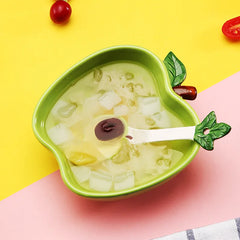 Creative Apple Shaped Ceramic Dessert Salad Bowl Cute Cartoon Soup Bowls Household Instant Noodles Bowl Rice Bowl Tableware