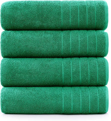 100% Cotton 30x60 4 Pk Bath Towels Set for Bathroom, Extra Large Ringspun Soft and Absorbent