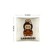 Funny Labubu Throw Pillow Cover, The Monsters Decorative Square Pillowcase Throw Cushion Case for Bedroom,Living Room,18x18 Inch