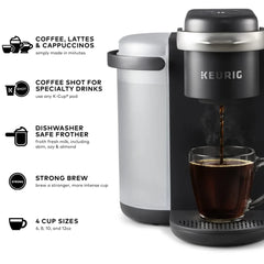 Cafe Single Serve Cup Coffee Maker, Latte Maker and Cappuccino Maker, Dark Charcoal