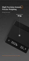 MHW-3BOMBER Digital Kitchen Coffee Scale 2000g/0.1g High Precision Cyclic Rechargeable Electronic Scale Home Barista Accessories