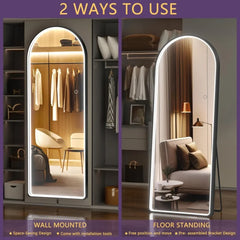 LED Full Length Mirror with Lights Arch Design,Body Mirror, Wall Mounted Mirrors, 56 "x 16"