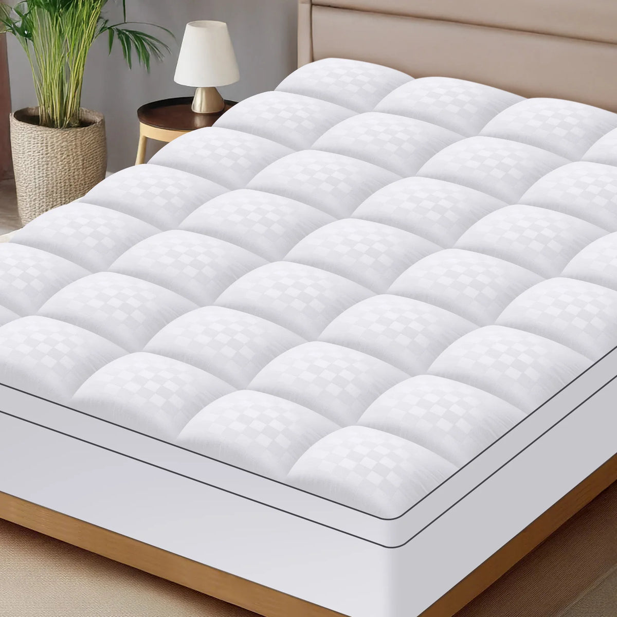 Extra Thick Mattress Pad Cover for Back Pain,Cooling Mattress Protector with 8-21 Inch Deep Pocket