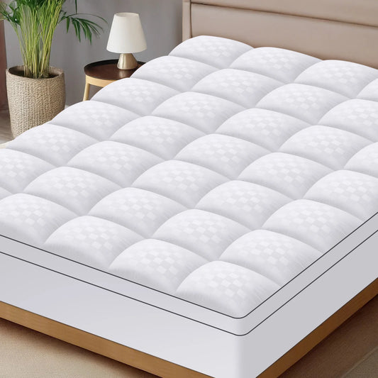 Extra Thick Mattress Pad Cover for Back Pain,Cooling Mattress Protector with 8-21 Inch Deep Pocket