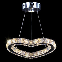 Modern Heart Crystal Chandelier Pendant Lighting Home Decor Led Ceiling Lamp Fixtures For Dining Room Lustres Hanging Lighting