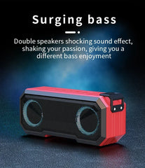 STONEGO Portable Bluetooth Speaker Wireless Flash Light Speaker TWS Bass Stereo IPX7 Waterproof Loudspeaker FM 12H Playtime