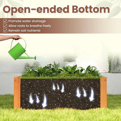 Outdoor Bench  Wood Raised Garden Bed with Open Base, Weather-Resistant Deep Planter Boxes for Flowers Fruit Vegetable
