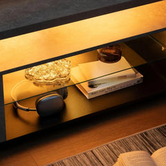 LED TV Stand White TV Stands for Living Room Modern TV Stand with Storage for 65/70/75 inche TVs Entertainment Center for Living