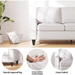 Convertible Sectional Sofa Couch L-Shaped Couch with Storage Ottoman, Beige Couches for Living Room, 3-Seat Sectional Sofas