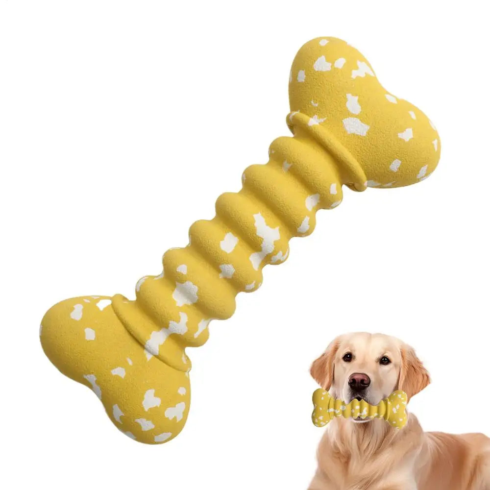 Dog Rubber Bone Chew Toys Funny Bite-resistant Bone-shaped Balls Dog Fetch Toy Interactive Fetch Throw Toys In Vibrant Colors