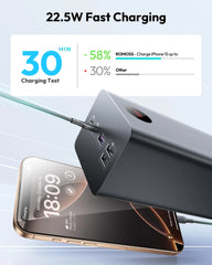 ROMOSS 60000mAh Large Capacity Powerbank Fast Charging Portable Charger Power Bank Station for iPad iPhone 16/15 Samsung Switch