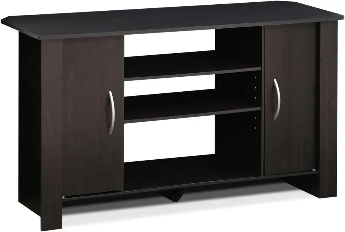 Modern TV Stand Entertainment Center with Concealed Storage & Adjustable Shelves – Fits Up to 46” TVs