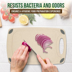 2-piece double-sided cutting board set made from natural food-grade wheat straw material