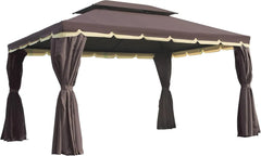10 'x 13' terrace pavilion, outdoor pavilion sunshade with mesh and curtains, suitable for gardens