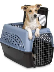 Cat Carriers, Two-Door Plastic Pet Kennel, Top & Front Loading, Made in USA, 24", Blue  pets