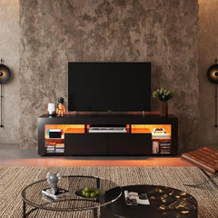 LED Entertainment Center for 60 to 70 Inch TV, Modern TV Console with 2 Drawers, TV Stands for Living Room