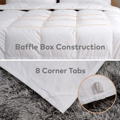 Ultra Soft Lightweight Duvet Insert, Cooling Thin Summer Down Comforter, Hotel Quality Natural Duvets Inserts, 100% Cotton Cover