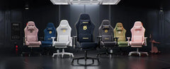 Dowinx Gaming Chair with Massage Lumbar Support, Suede Fabric Ergonomic Computer Chair with Footrest for Adults