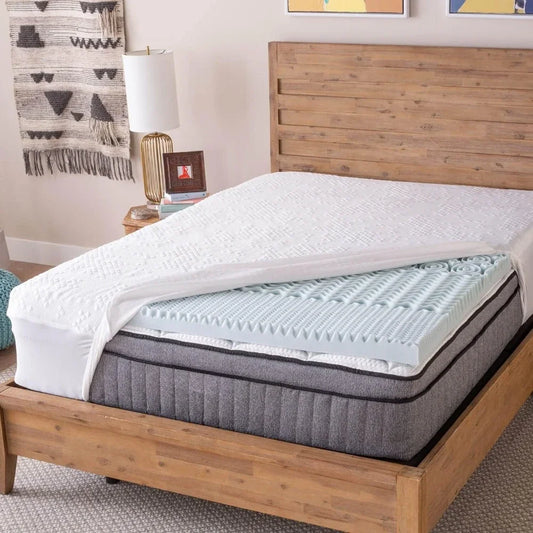 3 Inch Cooling Gel Memory Foam Mattress Topper - Waterproof Cover, Protector & Topper in One, Made in USA - Memory Foam