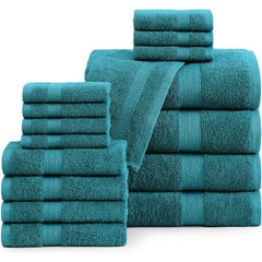 16 Piece Bath Towels - 100% Cotton Towels for Bathroom, Premium Quality Hotel Towels, Highly Soft & Absorbent