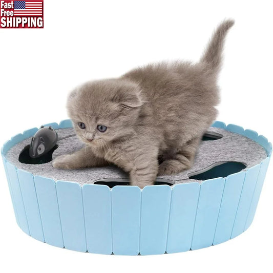 Interactive Cat Toy Running Mouse Automatic Teaser Indoor Play Hide Seek Engaging Exercise Cats Automatic Motion Pet Toy