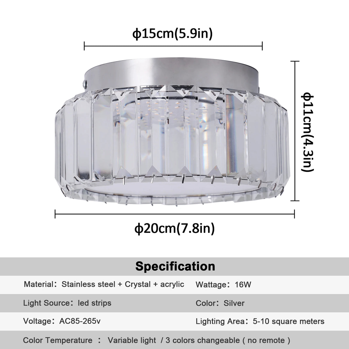 Modern Big Crystal Ceiling Lamp LED Light Circle Chandelier Lustre Indoor Bedroom RC Dimmable Fixtures Living Room Hotel Decor