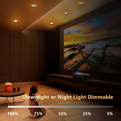 12 Pack Black Recessed Lights 6 Inch with Night Light-Canless Ultra Thin Wafer Downlight Indoor Outdoor Exterior Soffit Lighting
