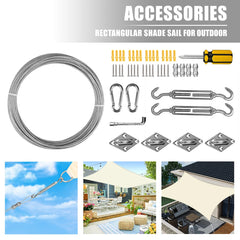 98% UV Block Shade Sails with Hardware Kit Waterproof Canopy Rectangle Awning for Outdoor Patio Garden Sun Shelter Shade Cloth