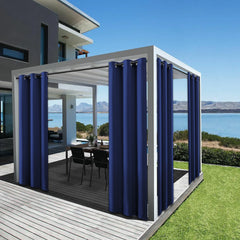 4 Panels Outdoor Curtains for Patio - Waterproof Blackout Curtains & Drapes Windproof UV Protection for Porch Gazebo Pergola