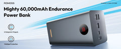ROMOSS 60000mAh Large Capacity Powerbank Fast Charging Portable Charger Power Bank Station for iPad iPhone 16/15 Samsung Switch