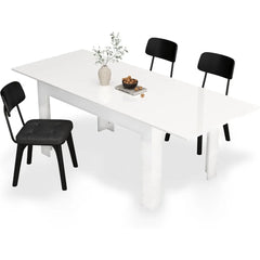 Modern Extendable Wooden Dining Table – Space-Saving Design for Gatherings & Small Kitchens