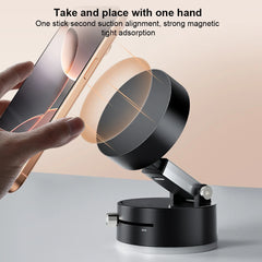Foldable Magnetic Vacuum Car Phone Holder Foldable Suction Cup with Suction Cup Hands-Free Navigation for iPhone 16 15 Samsung