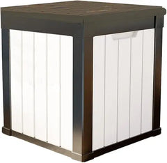180 Gallon Lockable Resin Deck Box, Waterproof & UV-Resistant Outdoor Storage Box for Cushion & Delivery Storage, Coffee