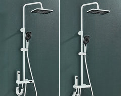 Rozin Black Smart Digital Display Shower Faucet Set Piano Style Rainlfall Bathroom System Grey Digital Mixer Tap Bidet Shower