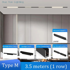 Dimmalbe LED track Light Full Set 360° Adjustable COB Embedded Track lighting For Clothing Shop Kitchen Rail Lighting