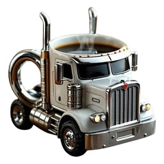 200-250ml Funny Semi-Truck Coffee Mugs Stainless Steel Drinkware Cups Handcrafted Water Bottle Resin Beer Mug for Novelty Gift