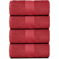 4 Pack Large Bath Towels (100% Cotton, 27x54 Inches) Plush Bath Towels - Luxurious, Dries Quickly, Super Absorbent