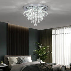 Crystal Flush Mount Ceiling Light Fixtures LED Round Square Chandelier Light Fixture Ceiling Lamp for Kitchen Hallway Foyer
