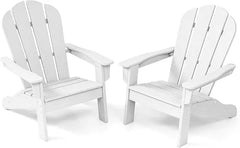 Kids Adirondack Chair Set of 2, All-Weather HDPE Patio Chair with Armrests, Fire Pit Chair for Kids Ages 3-8, Outdoor Ki