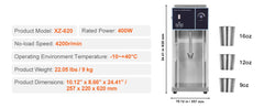 SucceBuy Ice Cream Blender High-Speed Ice Cream Maker Mixer Machine Stepless Speed Adjustment Stainless Steel Ice Cream Shaker