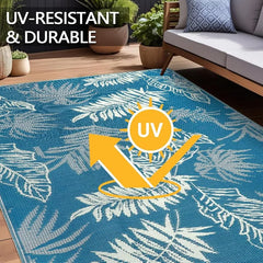 Outdoor Rug Waterproof 6x9 ft, Reversible Outdoor Plastic Straw Rug, Large Outdoor Carpet Patio Rug