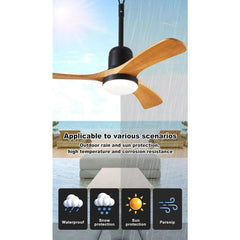Outdoor Gazebo Fan,36 Inch,Moisture Resistant Outdoor Ceiling Fan with Dimmable Light,Memory Remote,Outdoors Ceiling Fan Lights